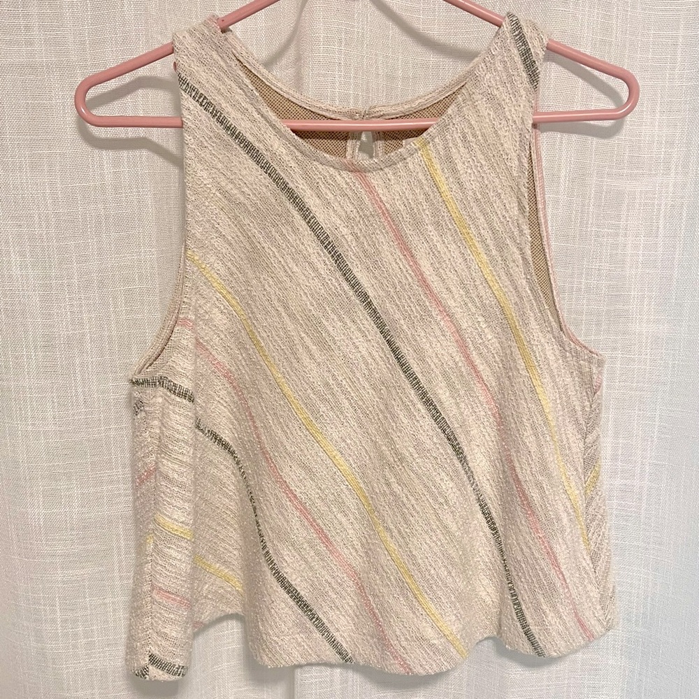 Lou & Grey Striped Cropped Sweater Tank